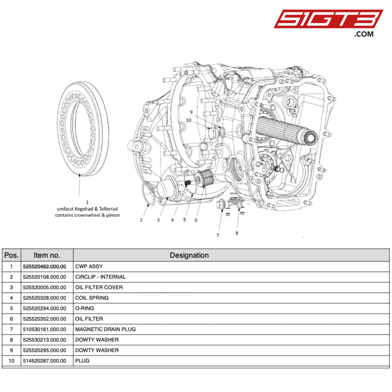 Oil Filter - 525520352.000.00 [Mercedes-Amg Gt4] Gearbox Housing 3