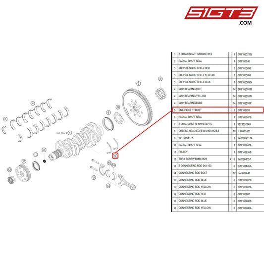 One-Piece Thrust - 0Pb105791 [Porsche 718 Cayman Gt4 Rs Clubsport] Crank Shaft And Conrod