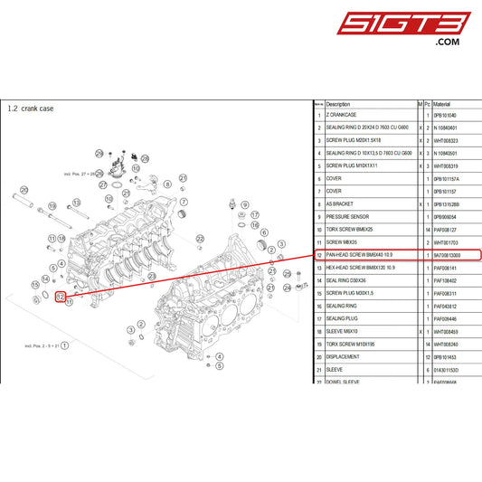 Pan-Head Screw Bm6X40 10.9 - 9A700813000 [Porsche 718 Cayman Gt4 Rs Clubsport] Crank Case