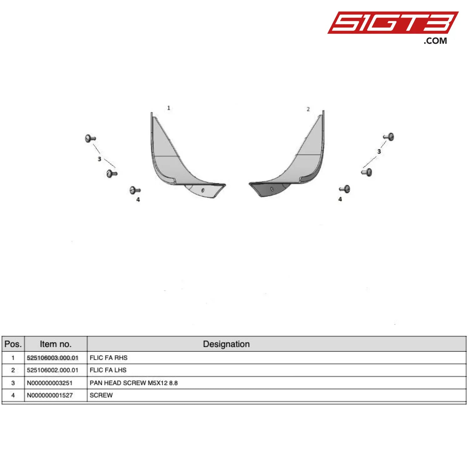 Pan Head Screw M5X12 8.8 - N000000003251 [Mercedes-Amg Gt4] Front Skirt Detachable Parts