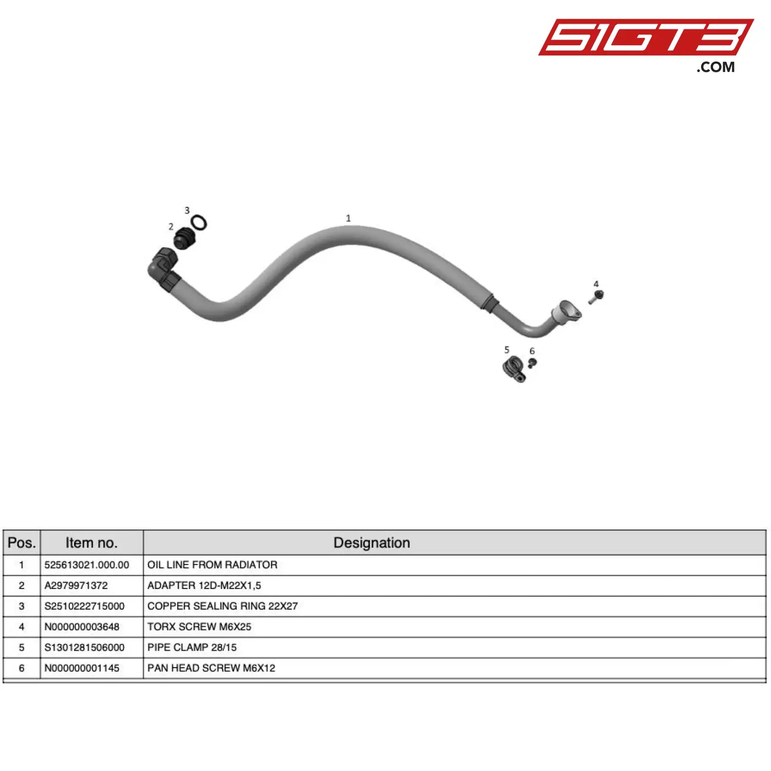 Pan Head Screw M6X12 - N000000001145 [Mercedes-Amg Gt4] Oil Backflow Line Front