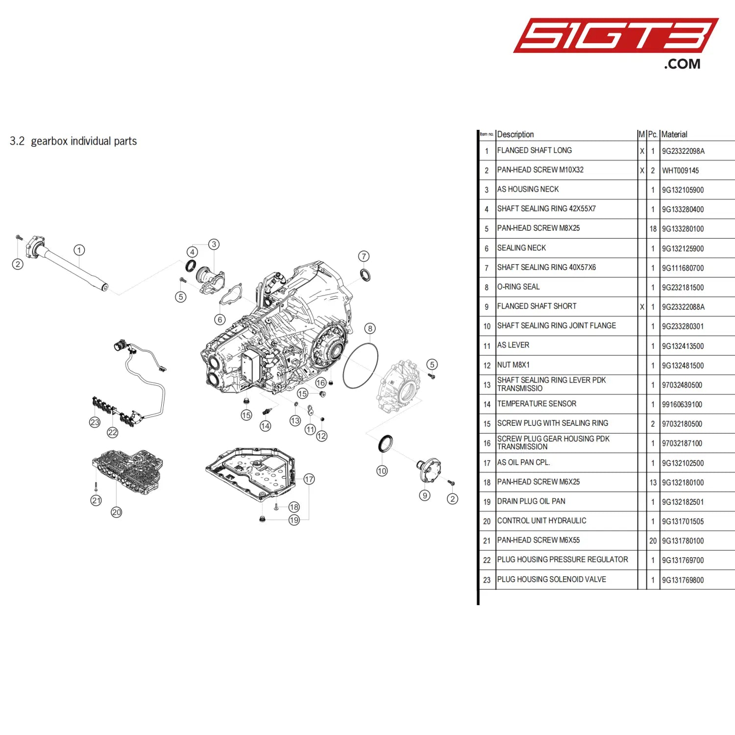 Pan-Head Screw M6X55 - 9G131780100 [Porsche 718 Cayman Gt4 Clubsport] Gearbox Individual Parts