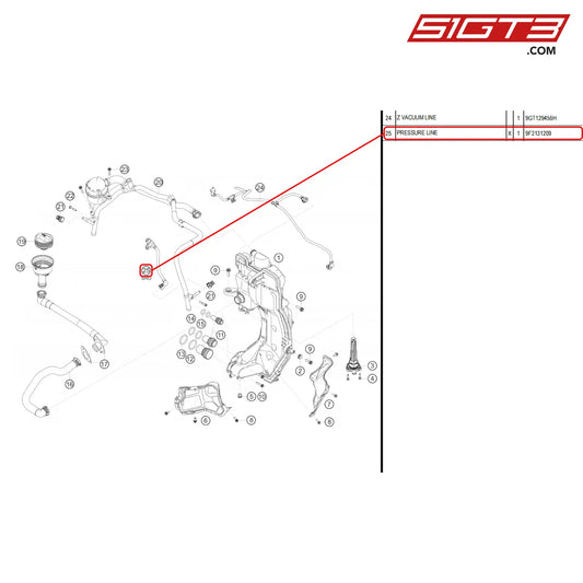 Pressure Line - 9F2131209 [Porsche 718 Cayman Gt4 Rs Clubsport] Oil Tank