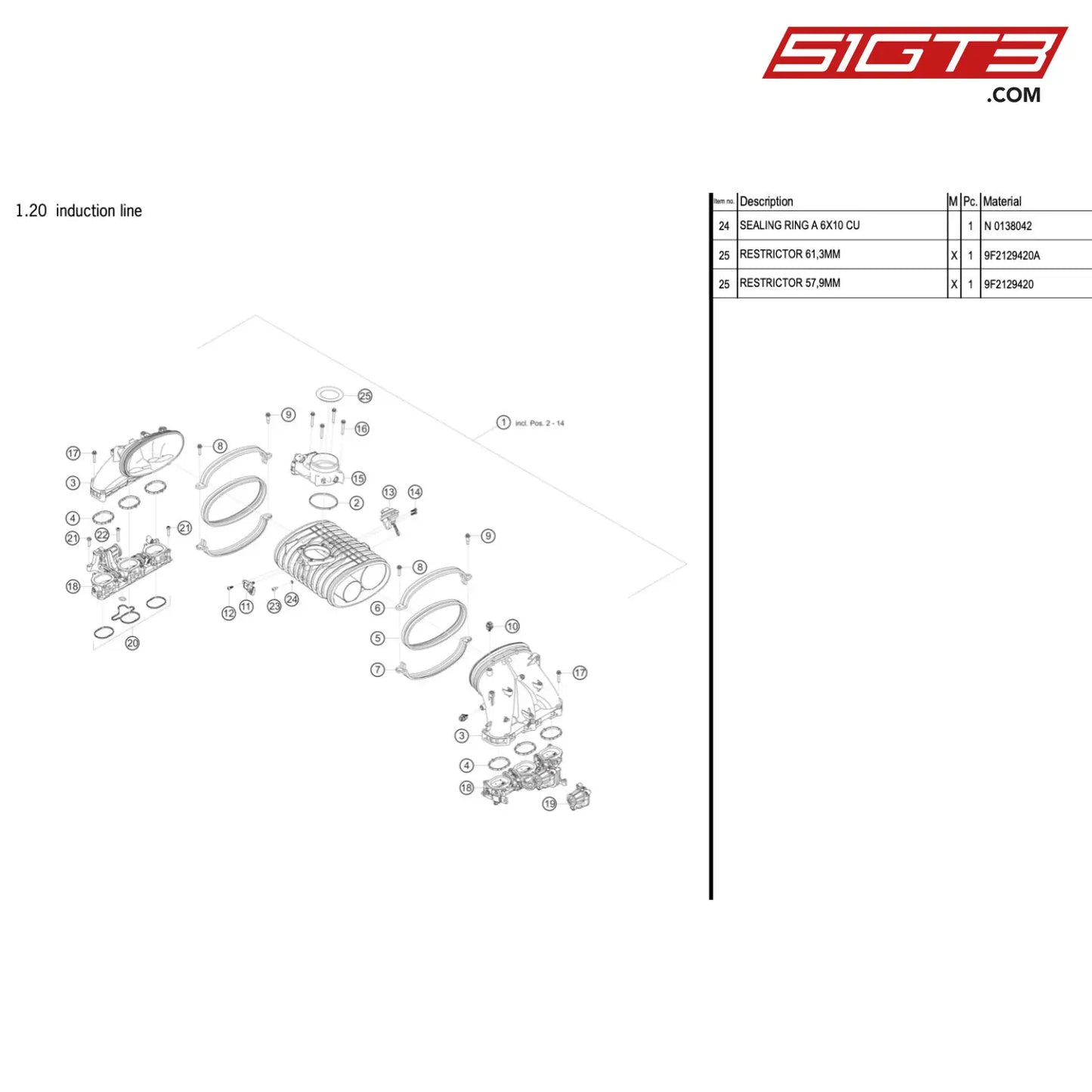 Pressure Sensor - 0Pb907597 [Porsche 718 Cayman Gt4 Rs Clubsport] Induction Line