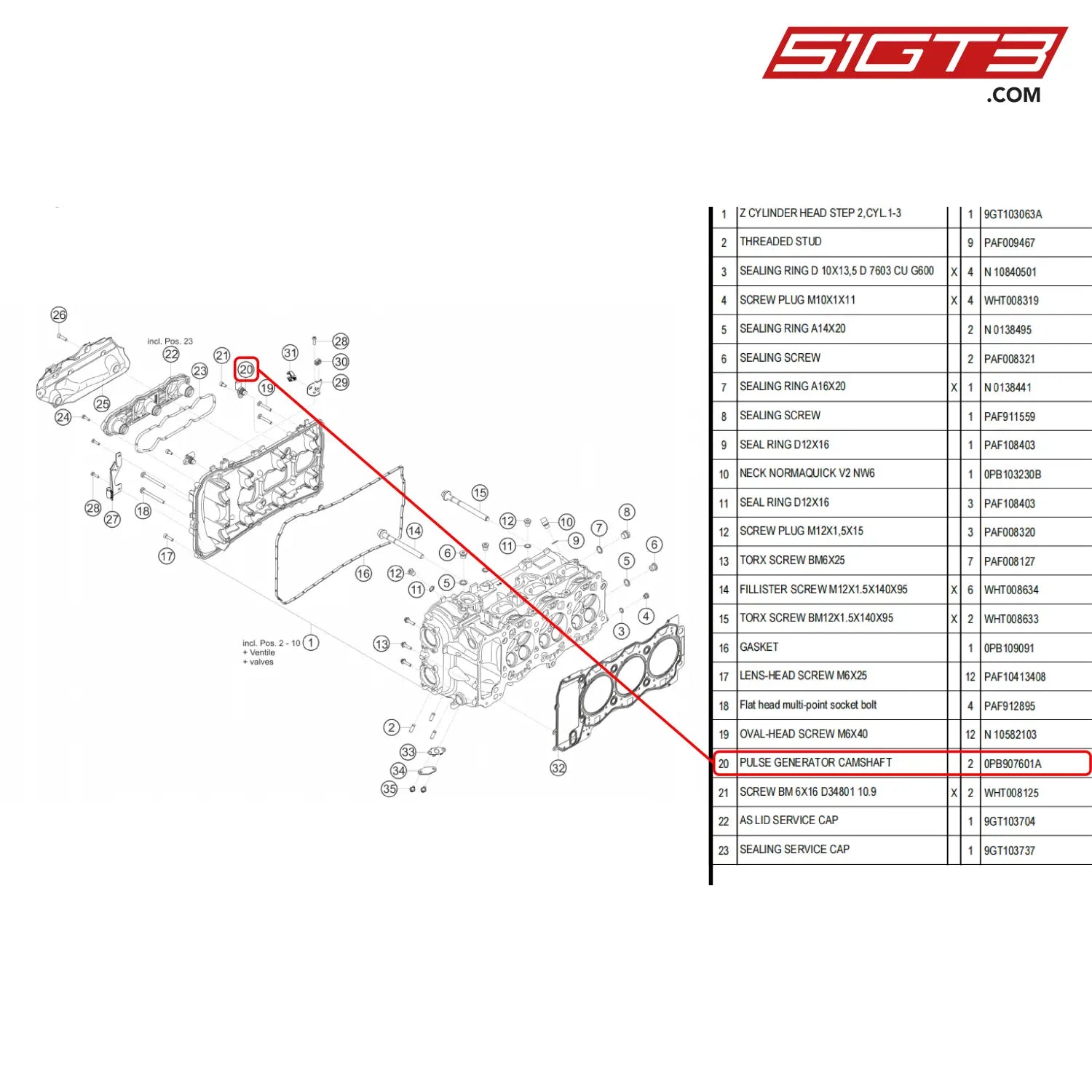 Pulse Generator Camshaft - 0Pb907601A [Porsche 718 Cayman Gt4 Rs Clubsport] Cylinder Head Left