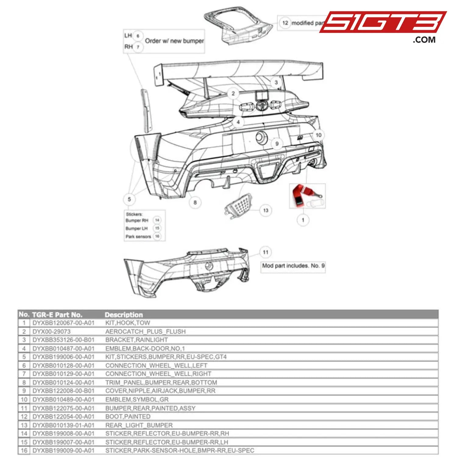 Rear_Light_Bumper - Dyxbb010139-01-A01 [Gr Supra Gt4 Evo] Rear Bumper + Boot 1