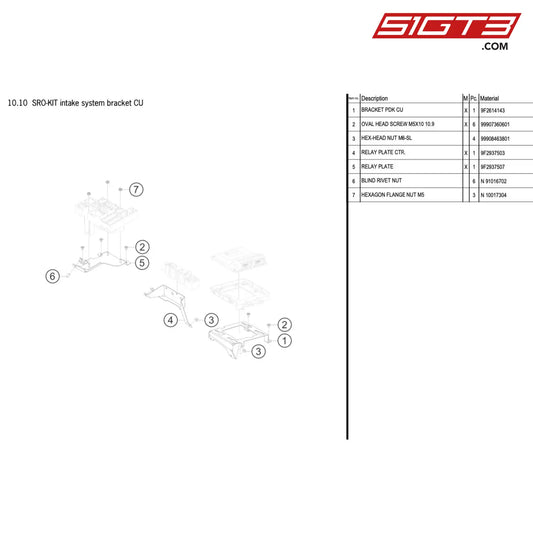 Relay Plate - 9F2937507 [Porsche 718 Cayman Gt4 Clubsport] Sro-Kit Intake System Air Bracket Cu