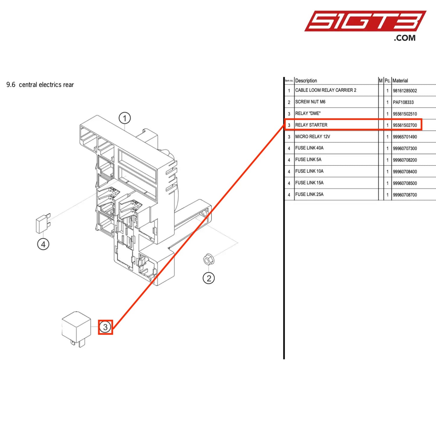 RELAY STARTER - 95561502700 [PORSCHE 718 Cayman GT4 RS Clubsport]