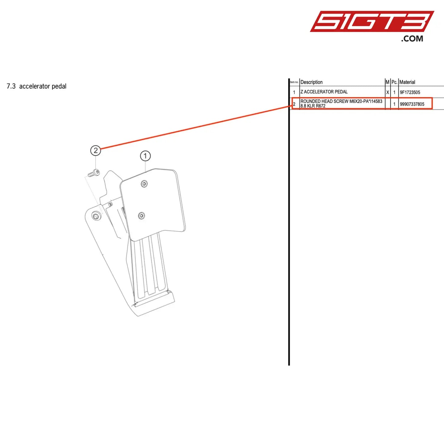 Rounded Head Screw M6X20-Pa*I14583 8.8 Klr R672 - 99907337805 [Porsche 718 Cayman Gt4 Rs Clubsport]