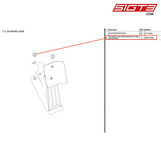 Rounded Head Screw M6X20-Pa*I14583 8.8 Klr R672 - 99907337805 [Porsche 718 Cayman Gt4 Rs Clubsport]