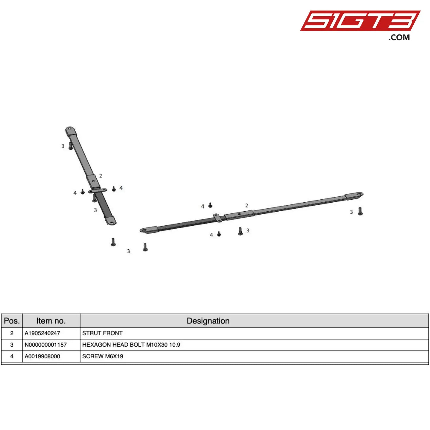 Screw M6X19 - A0019908000 [Mercedes-Amg Gt4] Lower Strut