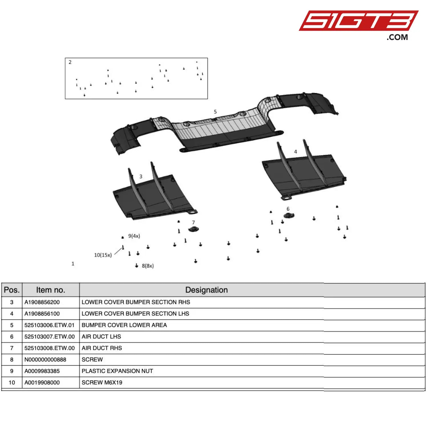 Screw M6X19 - A0019908000 [Mercedes-Amg Gt4] Rear Diffusor