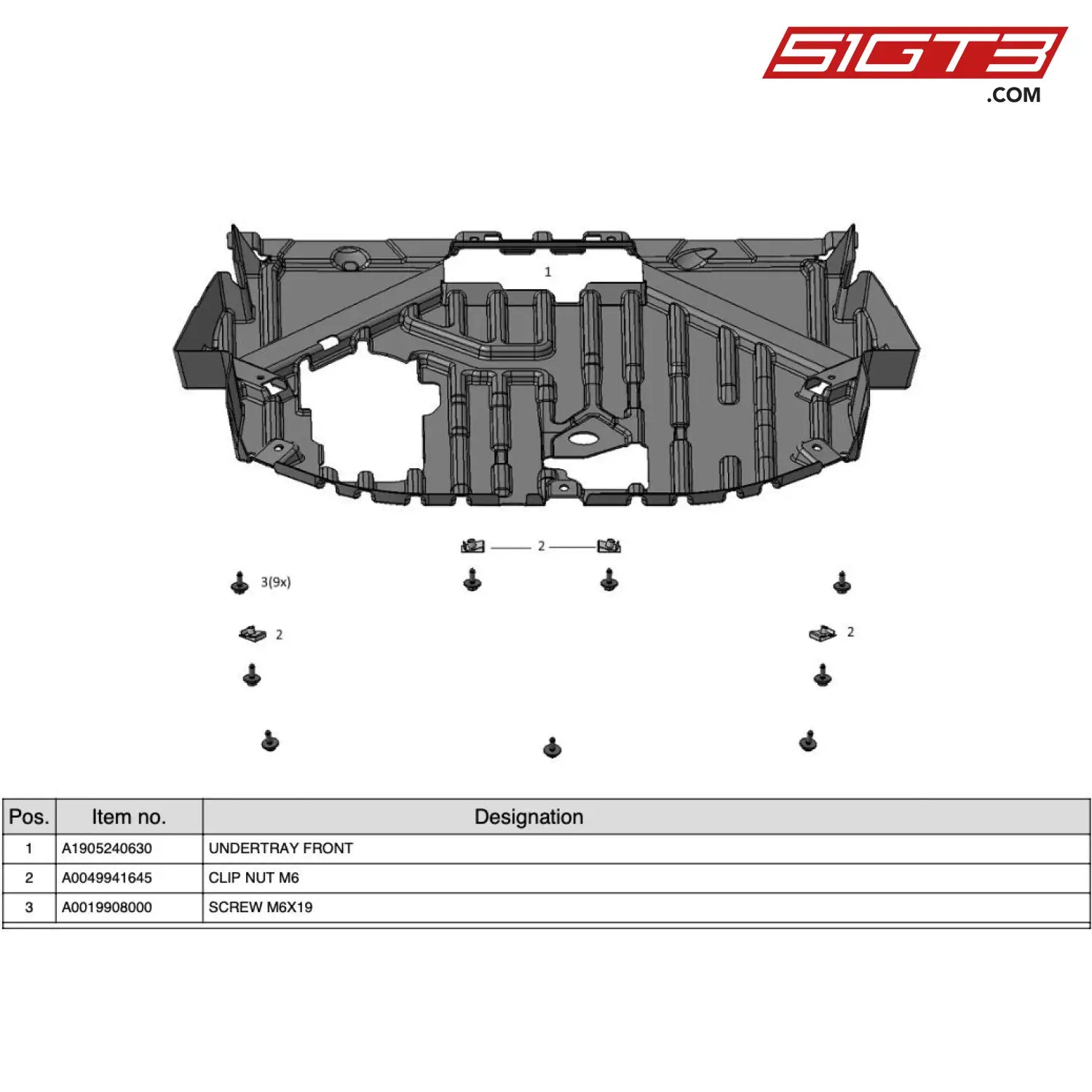 Screw M6X19 - A0019908000 [Mercedes-Amg Gt4] Under Panel Front