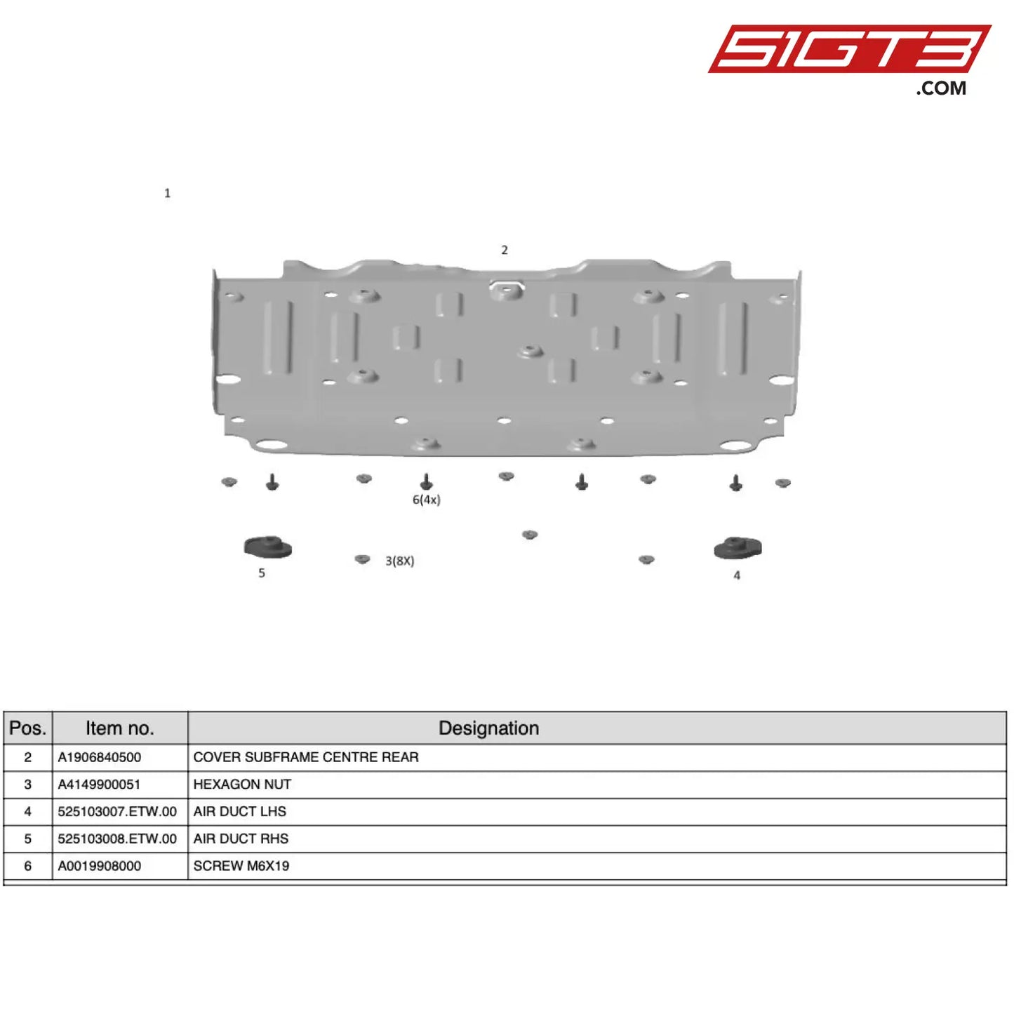 Screw M6X19 - A0019908000 [Mercedes-Amg Gt4] Under Panel Rear