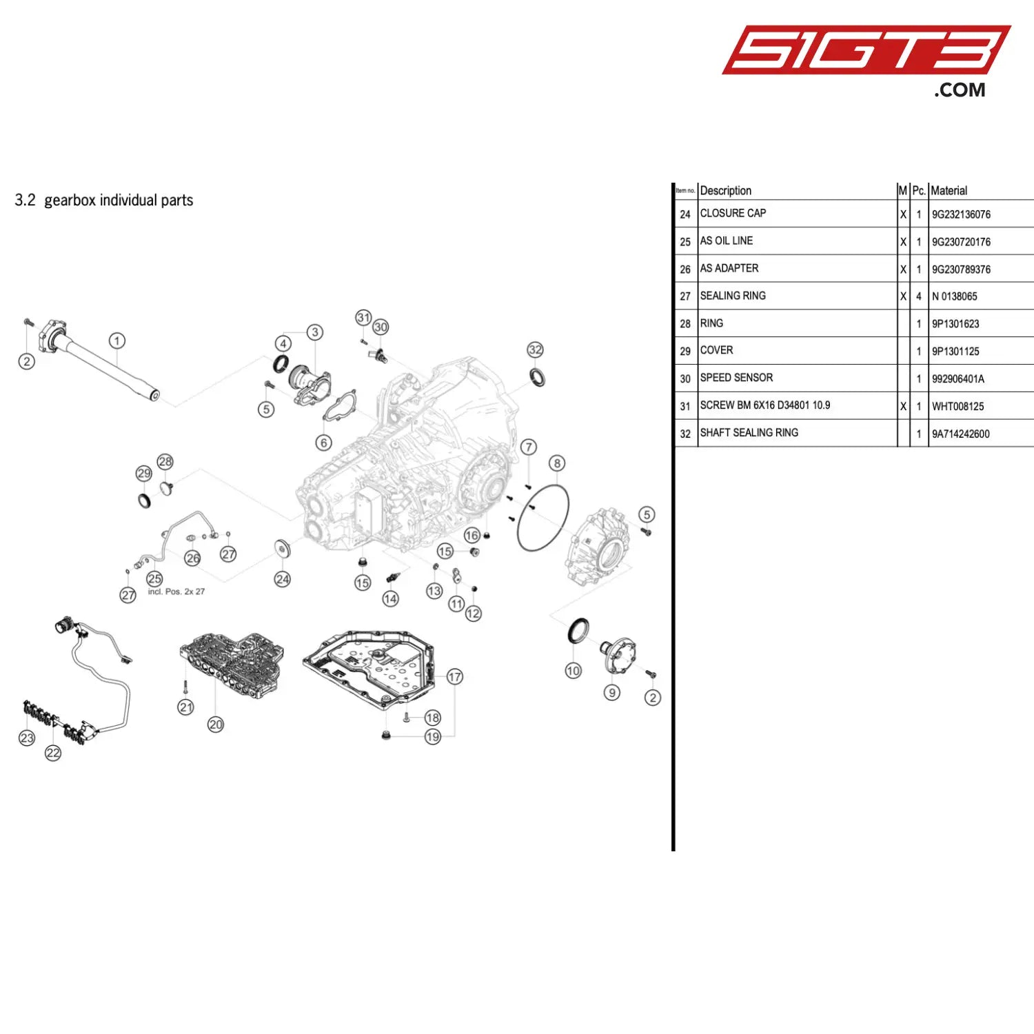 Screw Plug Gear Housing Pdk Transmission - 97032187100 [Porsche 718 Cayman Gt4 Rs Clubsport] Gearbox