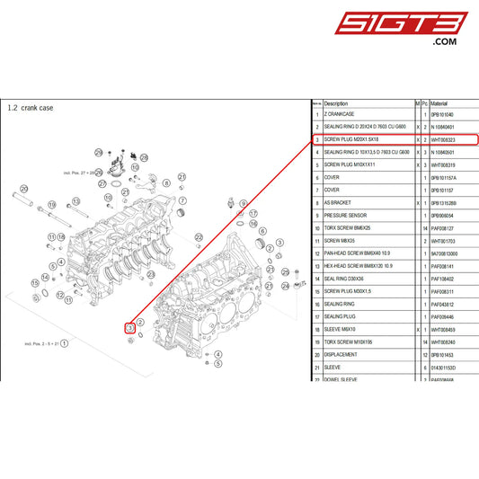 Screw Plug M20X1.5X18 - Wht008323 [Porsche 718 Cayman Gt4 Rs Clubsport] Crank Case