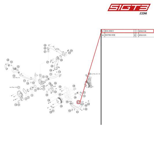 Seal Bank 2 - 0Pb121149 [Porsche 718 Cayman Gt4 Rs Clubsport] Engine Water Circuit