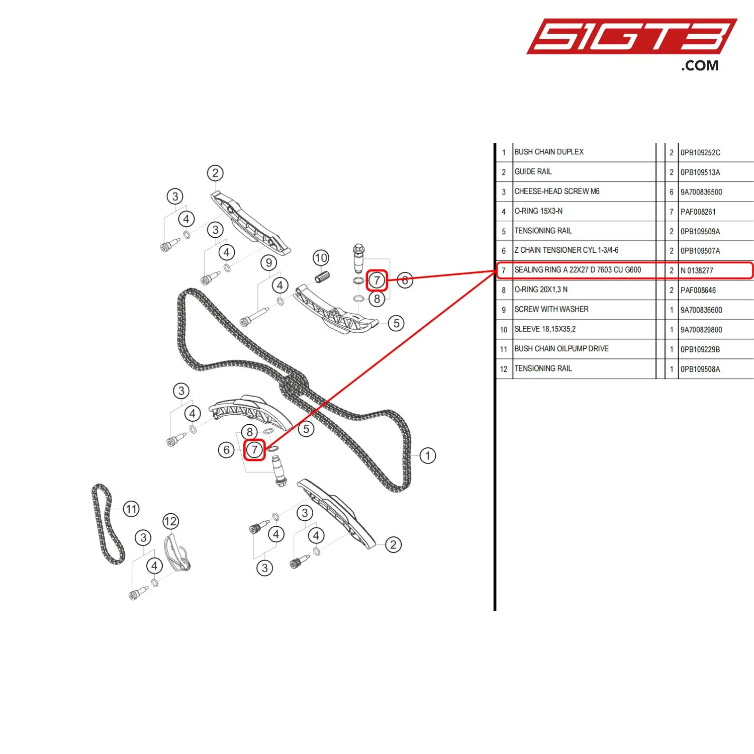 Sealing Ring A 22X27 D 7603 Cu G600 - N 0138277 [Porsche 718 Cayman Gt4 Rs Clubsport] Timing Chain