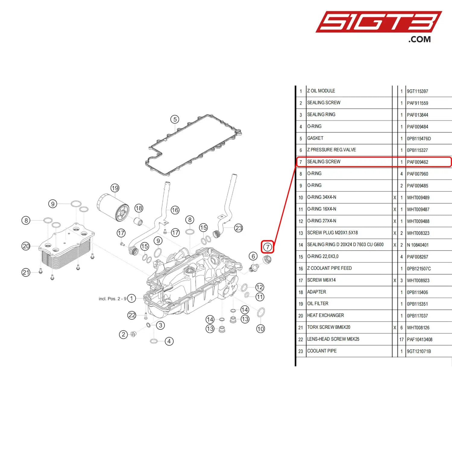 Sealing Screw M33 - Paf009462 [Porsche 718 Cayman Gt4 Rs Clubsport] Oil Pump Housing