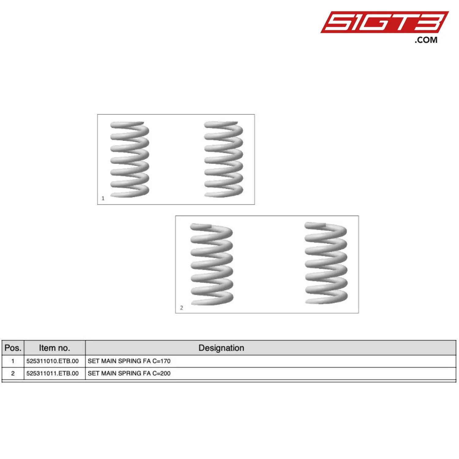 Set Main Spring Fa C=170 - 525311010.Etb.00 [Mercedes-Amg Gt4] Springs Homologated