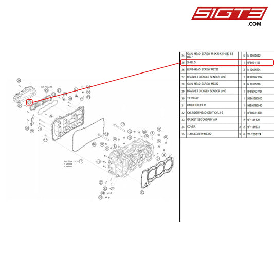 Shield - 0Pb101155 [Porsche 718 Cayman Gt4 Rs Clubsport] Cylinder Head Left