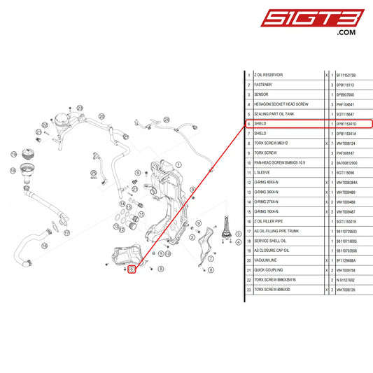 Shield - 0Pb115341D [Porsche 718 Cayman Gt4 Rs Clubsport] Oil Tank