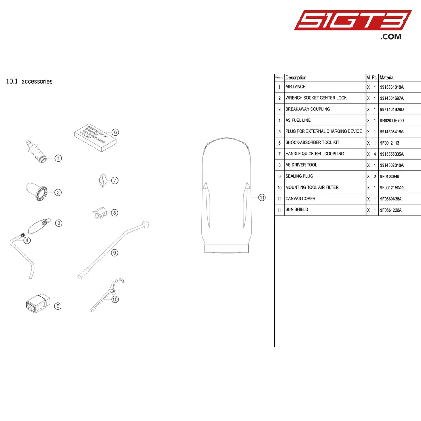 Shock-Absorber Tool Kit - 9F0012113 [Porsche 911 Gt3 R Type 991 (Gen 2)] Accessories