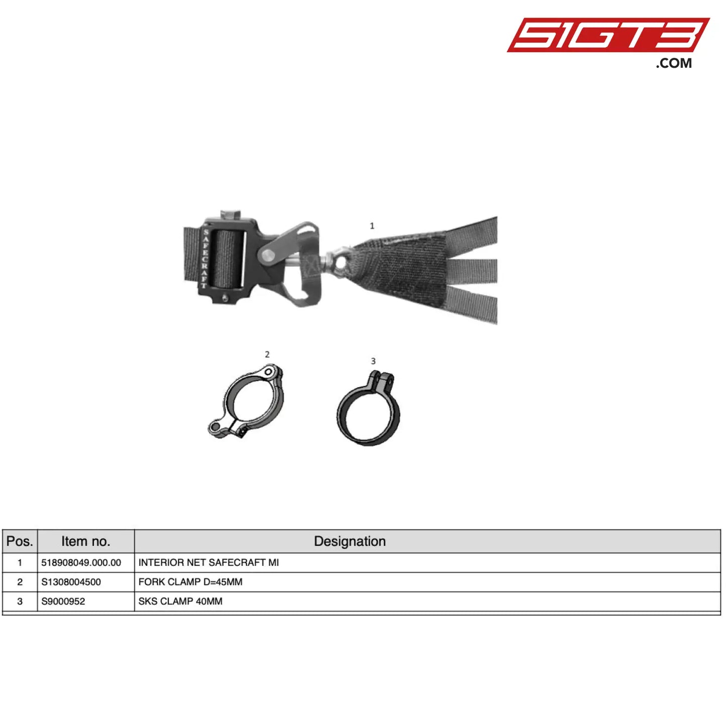 Sks Clamp 40Mm - S9000952 [Mercedes-Amg Gt4] Racing Net Rhs