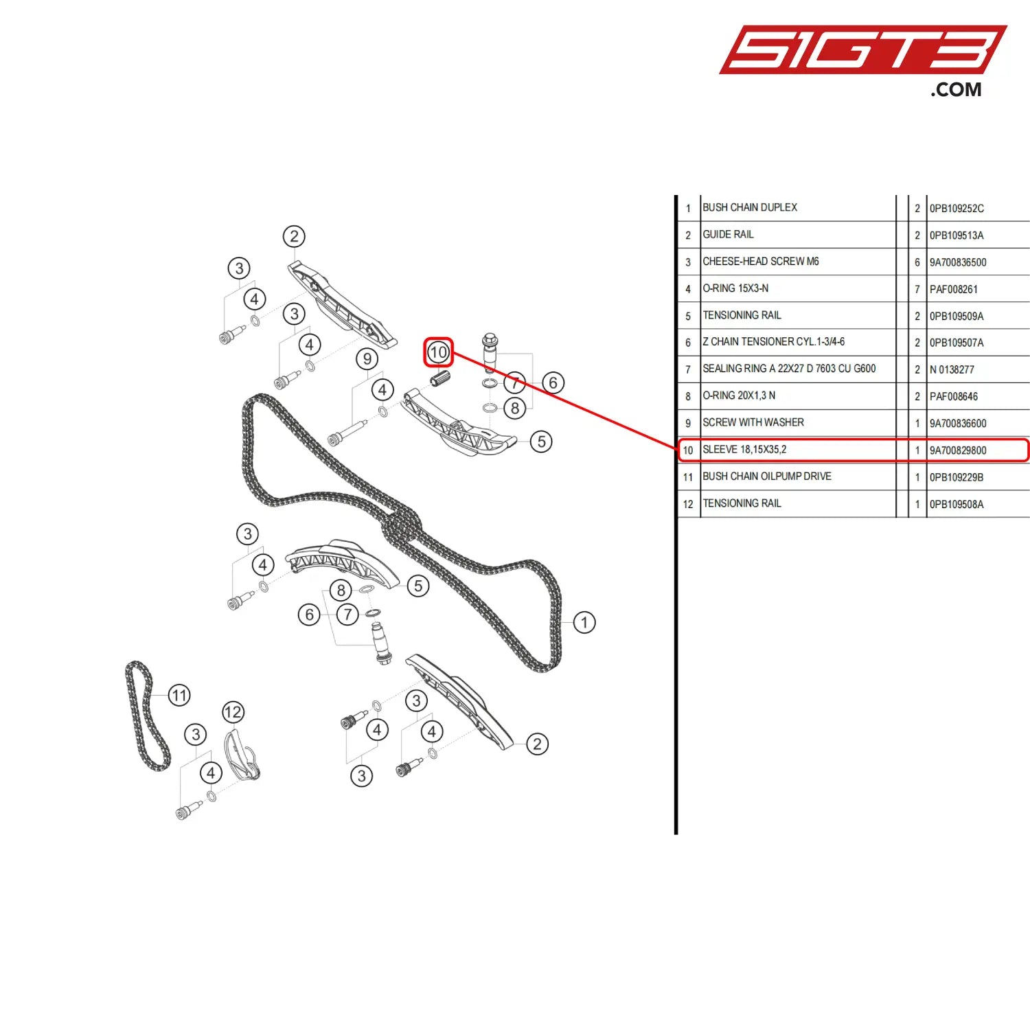 Sleeve 18 15X35 2 - 9A700829800 [Porsche 718 Cayman Gt4 Rs Clubsport] Timing Chain