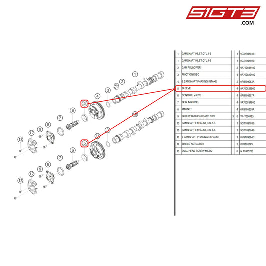 Sleeve - 9A700829900 [Porsche 718 Cayman Gt4 Rs Clubsport] Valve Timing