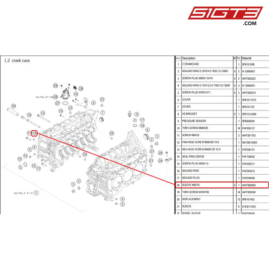 Sleeve M6X10 - Wht008459 [Porsche 718 Cayman Gt4 Rs Clubsport] Crank Case