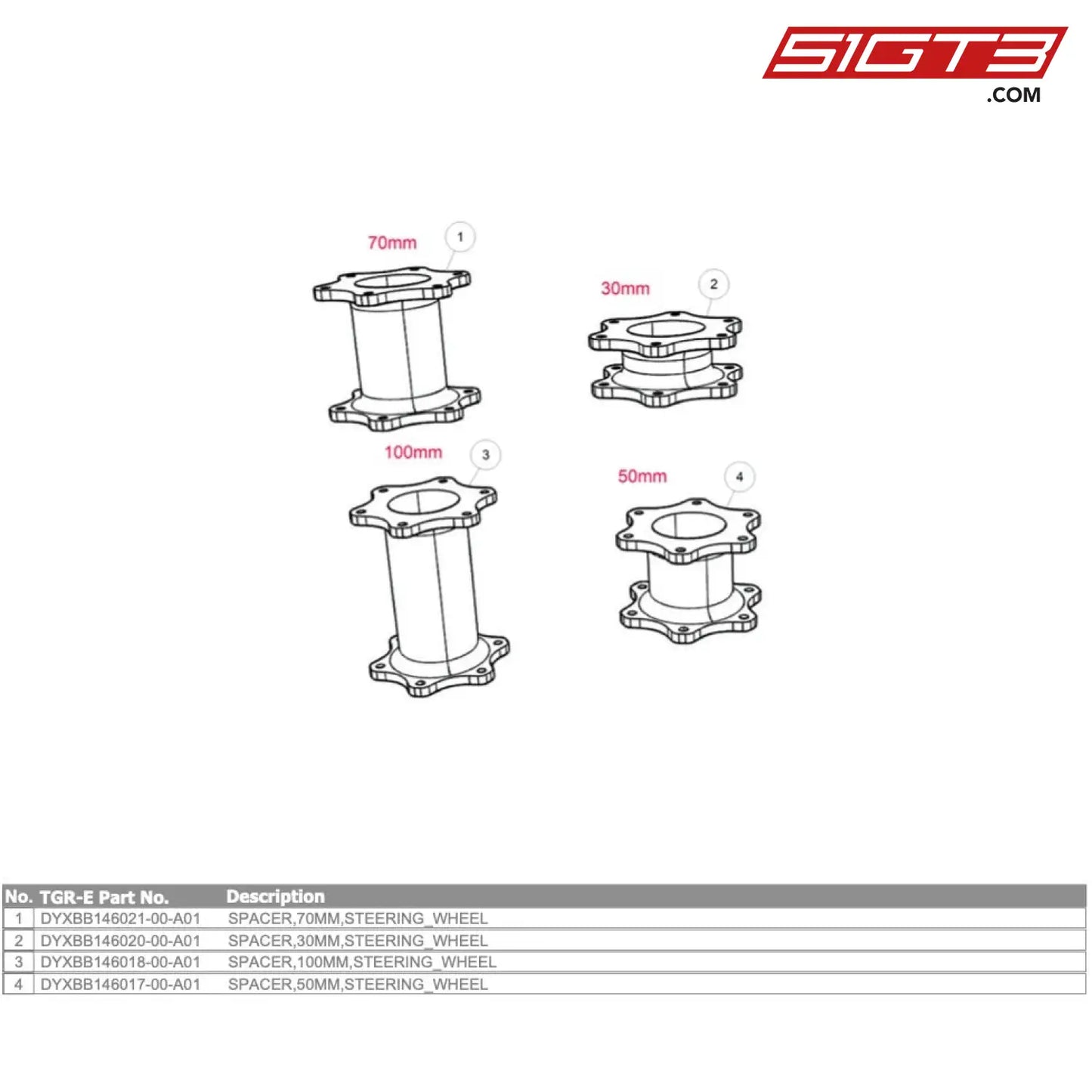 Spacer 30Mm Steering_Wheel Gt4 Evo - Dyxbb146020-00-A01 [Gr Supra Evo] Option Spacer Steering Wheel