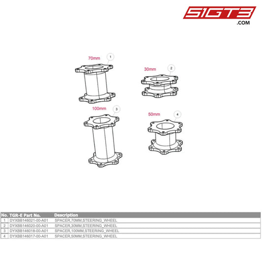 Spacer 70Mm Steering_Wheel Gt4 Evo - Dyxbb146021-00-A01 [Gr Supra Evo] Option Spacer Steering Wheel