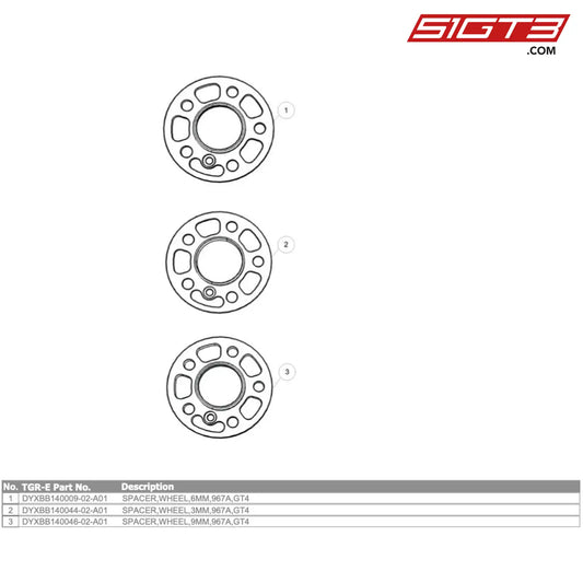 Spacer Wheel 3Mm 967A Gt4 Evo - Dyxbb140044-02-A01 [Gr Supra Evo] Option Spacer Wheel