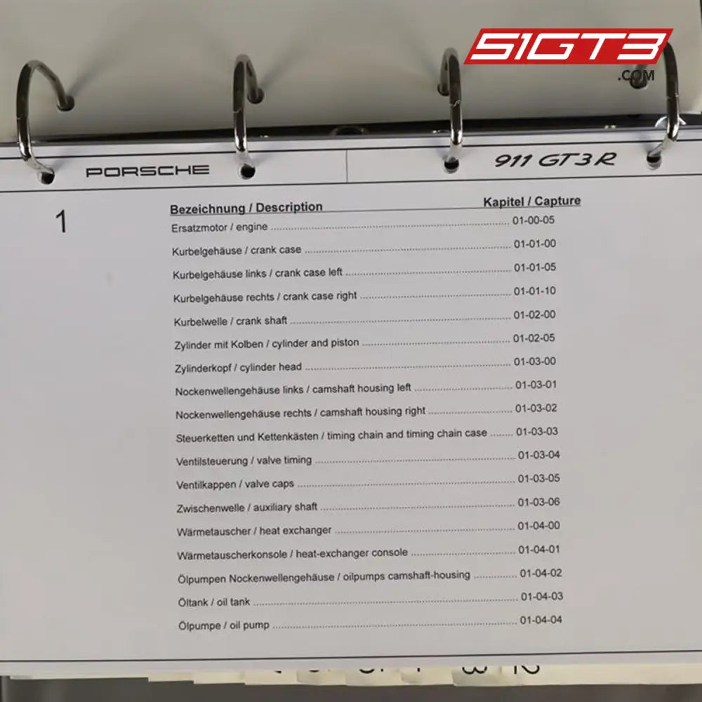 Spare Parts Catalogue - Wrk00100600 [Porsche 996 Gt3R]
