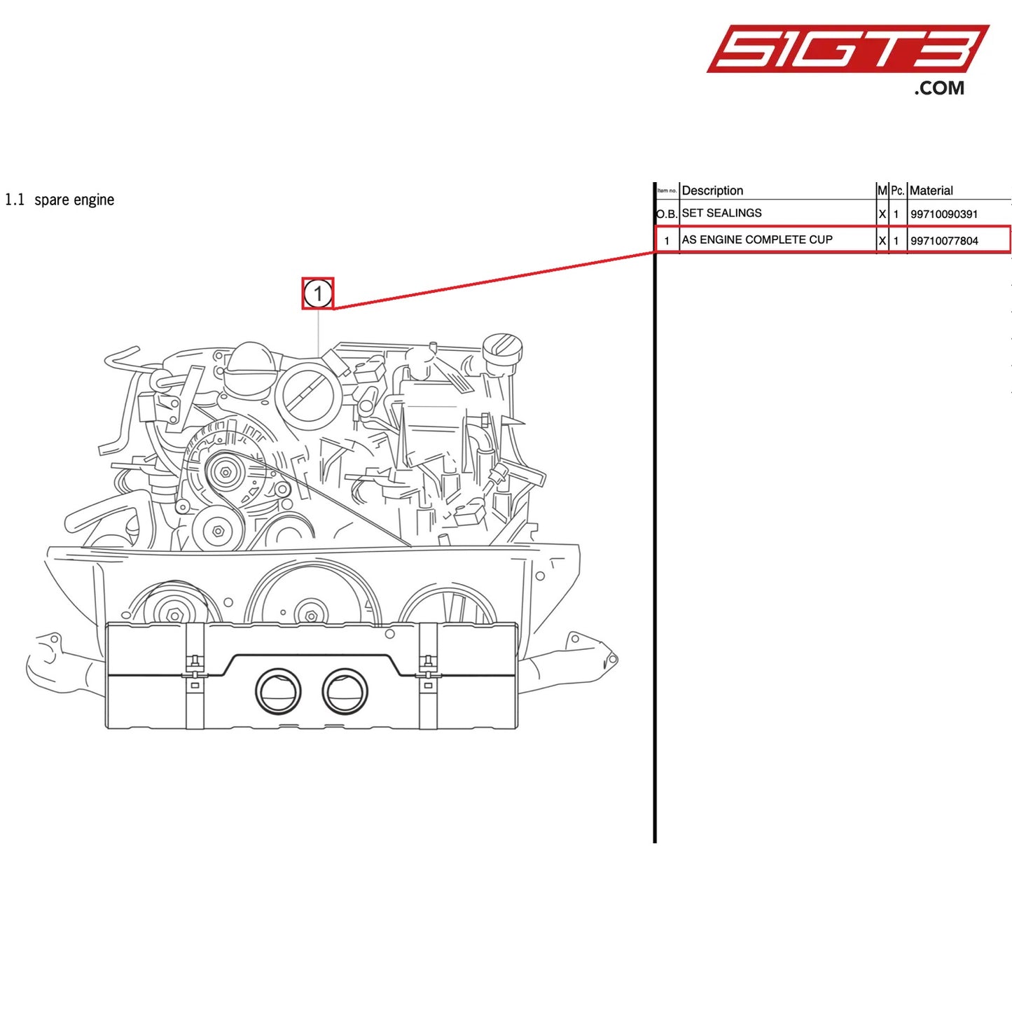 AS ENGINE COMPLETE CUP - 99710077804 [PORSCHE 911 GT3 Cup Type 997 (GEN 2)]