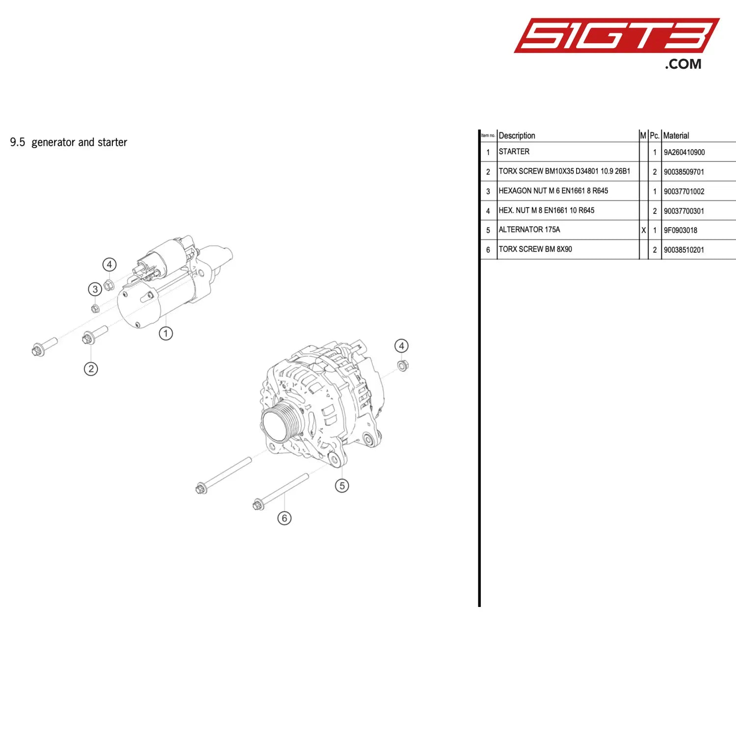 Starter - 9A260410900 [Porsche 911 Gt3 R Type 991 (Gen 2)] Generator And Starter