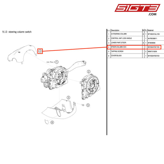 STEER.COLUMN COV. - 991552473011 [PORSCHE 718 Cayman GT4 RS Clubsport]