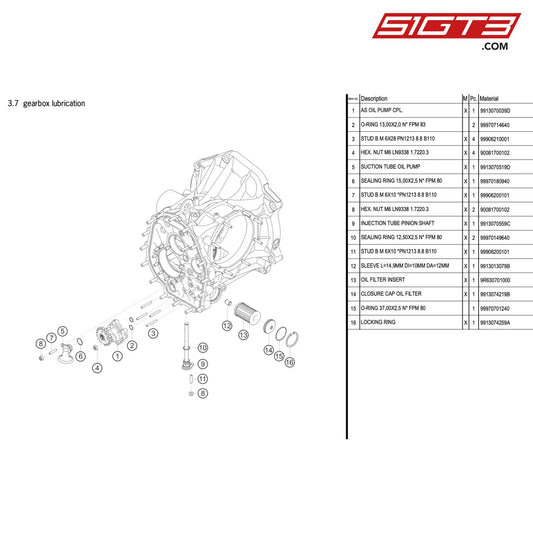 Suction Tube Oil Pump - 9913070519D [Porsche 911 Gt3 R Type 991 (Gen 2)] Gearbox Lubrication