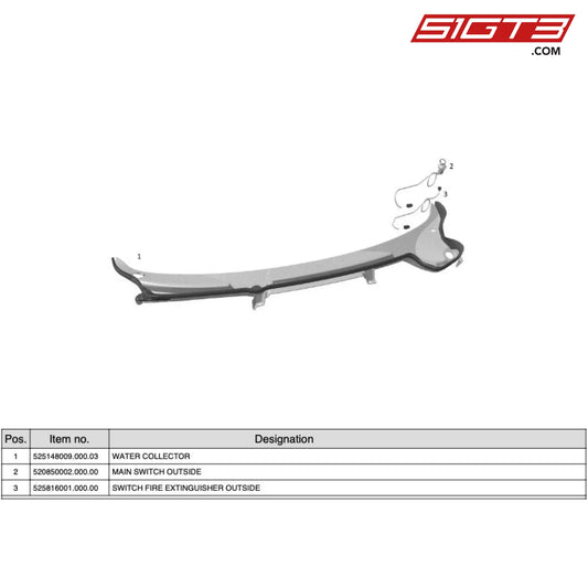 Switch Fire Extinguisher Outside - 525816001.000.00 [Mercedes-Amg Gt4] Water Collector