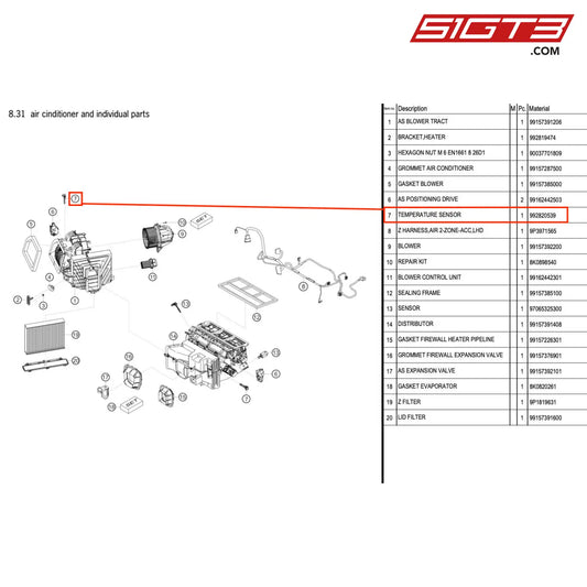 Temperature Sensor - 992820539 [Porsche 718 Cayman Gt4 Rs Clubsport] Air Cinditioner And Individual