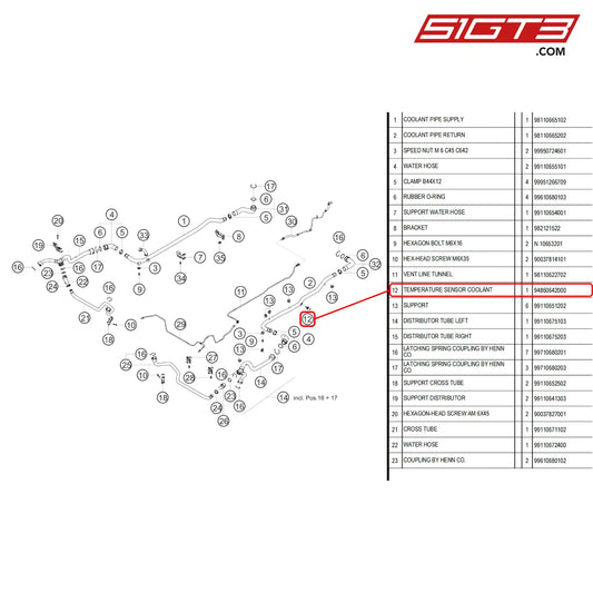 Temperature Sensor Coolant - 94860642000 [Porsche 718 Cayman Gt4 Rs Clubsport] Water Circuit