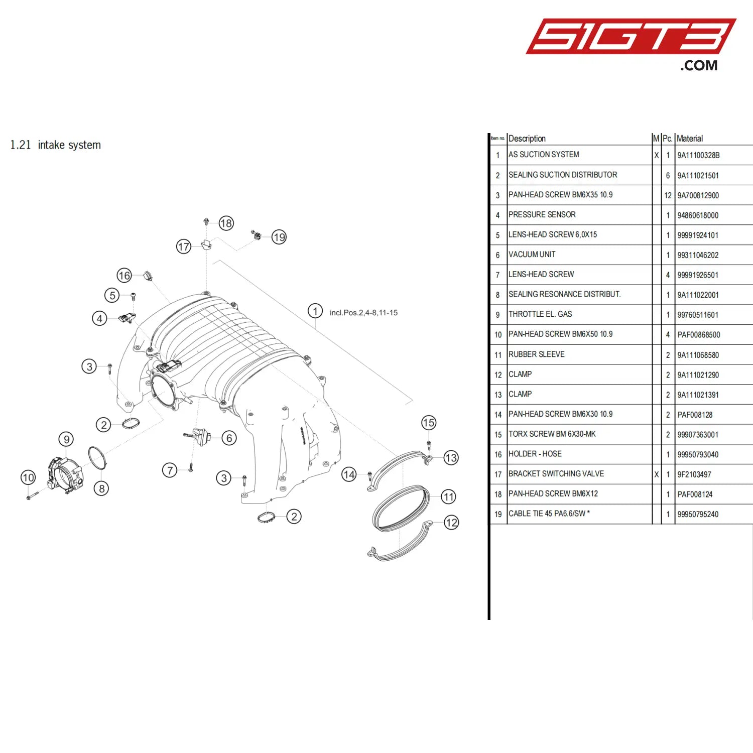 Torx Screw Bm 6X30-Mk - 99907363001 [Porsche 718 Cayman Gt4 Clubsport] Intake System