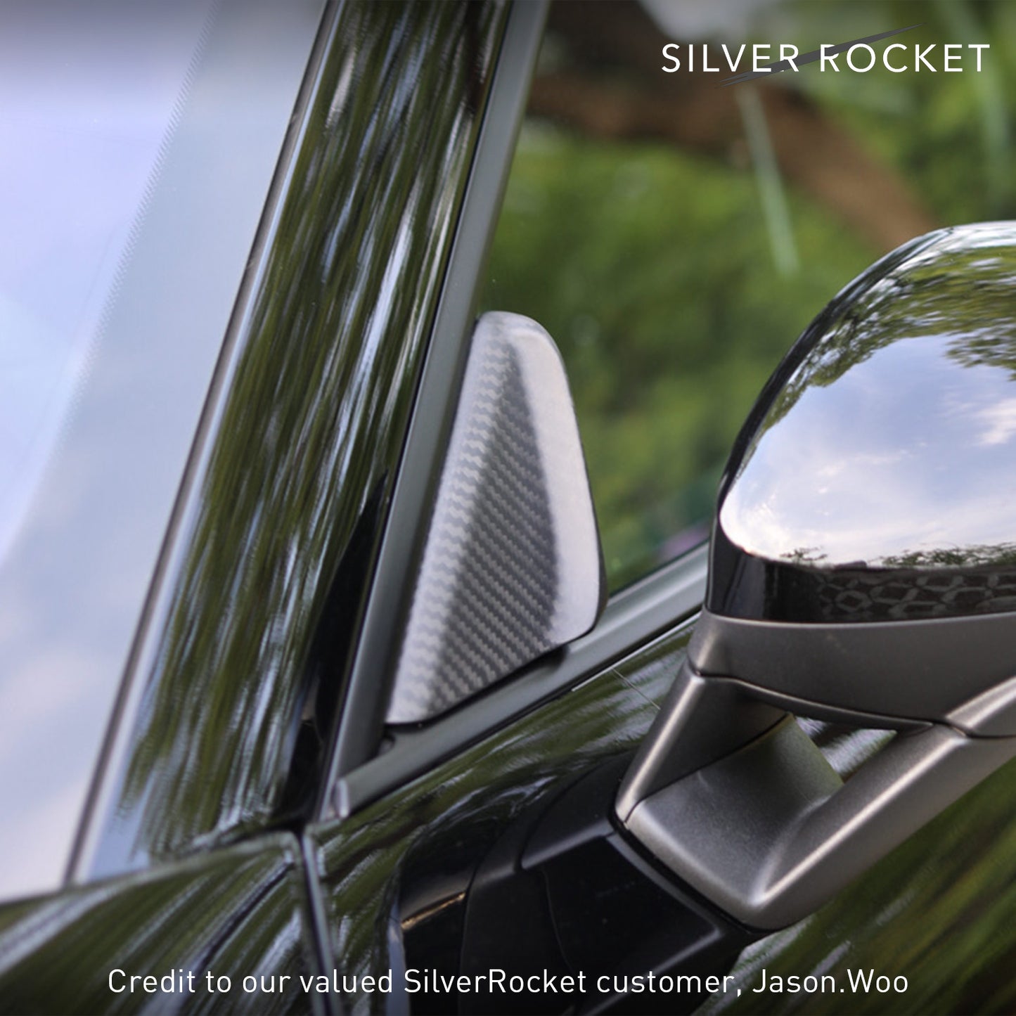 SilverRocket DRY CARBON FIBER ANTI WIND BUFFETING KIT (LEFT & RIGHT) [PORSCHE 981 / 718 / GT4 / RS]