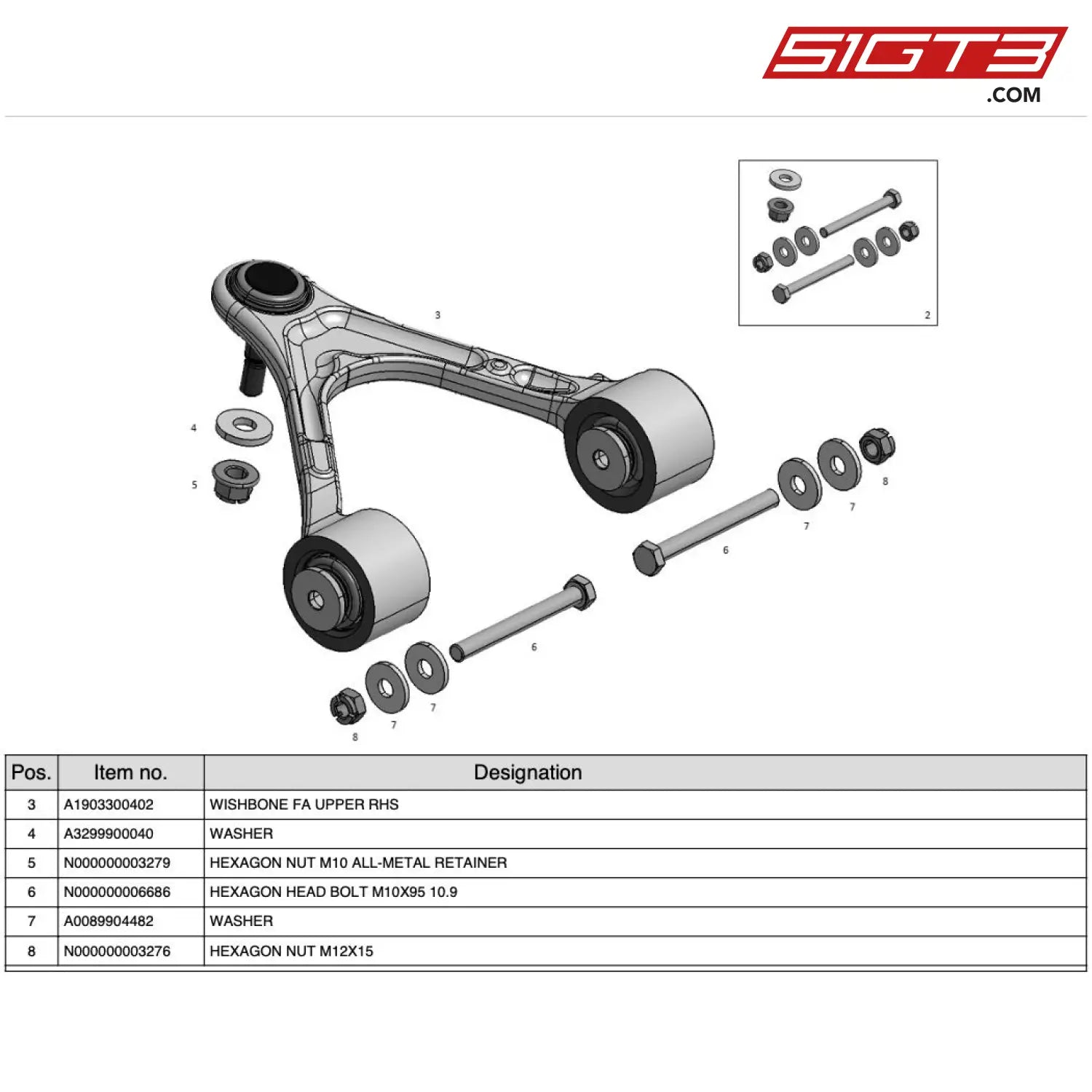 Wishbone Fa Upper Rhs - A1903300402 [Mercedes-Amg Gt4] Wishbone Up