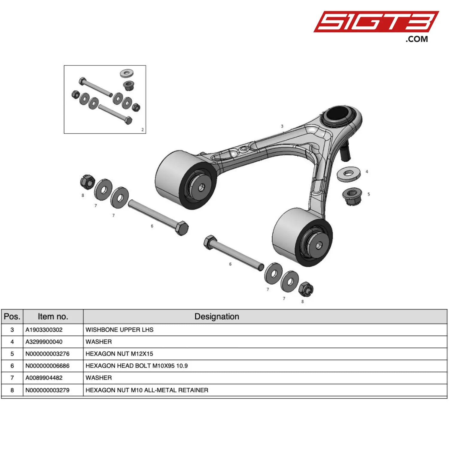 Wishbone Upper Lhs - A1903300302 [Mercedes-Amg Gt4] Wishbone Fa Up