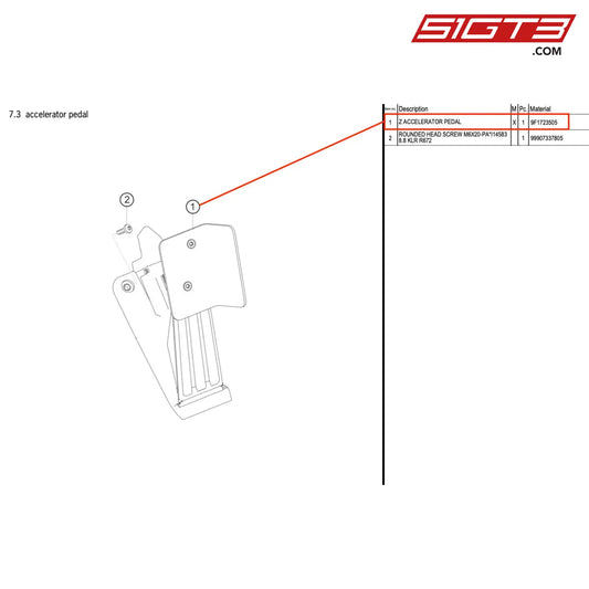 Z Accelerator Pedal - 9F1723505 [Porsche 718 Cayman Gt4 Rs Clubsport] Accelerator Pedal