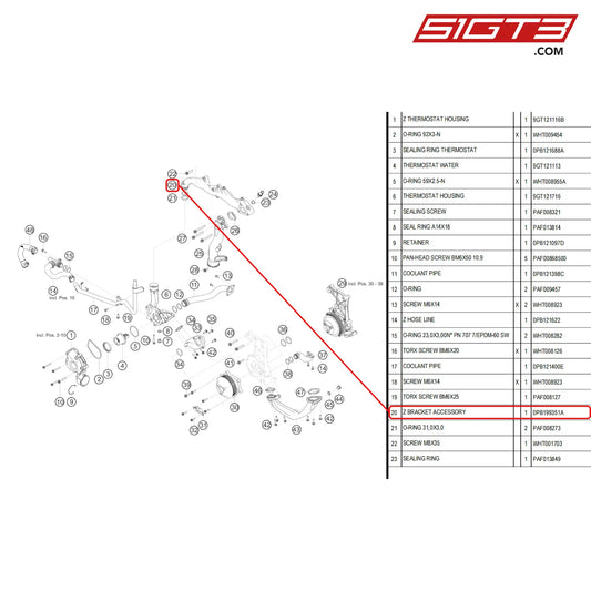 Z Bracket Accessory - 0Pb199351A [Porsche 718 Cayman Gt4 Rs Clubsport] Engine Water Circuit