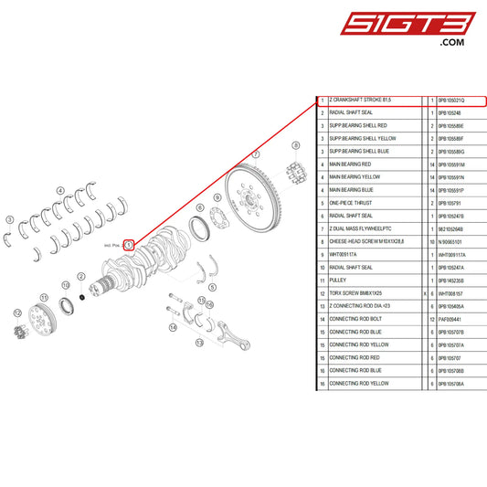 Z Crankshaft Stroke 81 5 - 0Pb105021Q [Porsche 718 Cayman Gt4 Rs Clubsport] Crank Shaft And Conrod