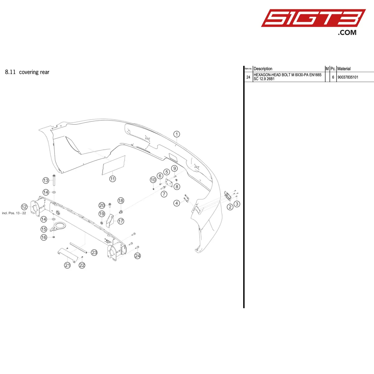 Z Heat Shield Rear-End Cowling - 9F0825611B [Porsche 911 Gt3 R Type 991 (Gen 2)] Covering Rear